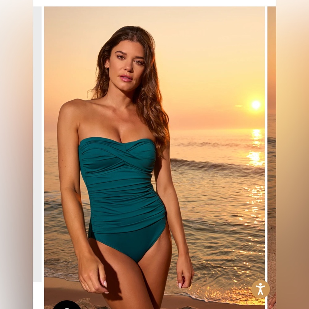 Anne Cole-Twist Front Shirred One Piece Swimsuit